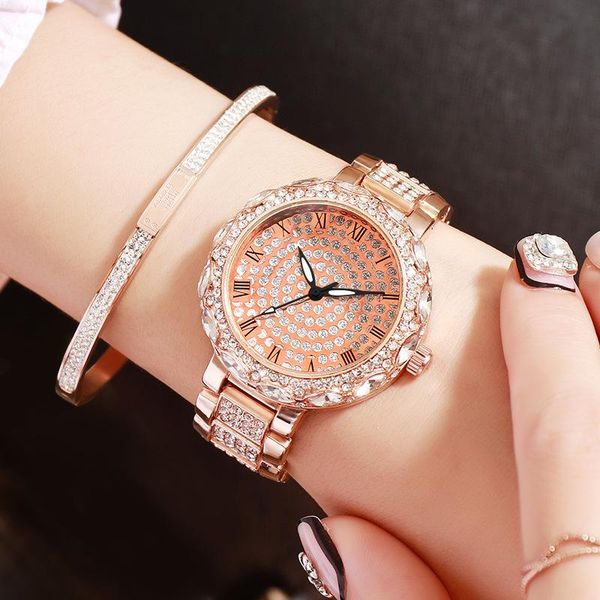 

watch quartz women watches ladies starry sky waterproof steel bracelet female clock relogio feminino montre femme wristwatches, Slivery;brown