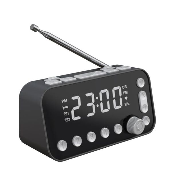 

other clocks & accessories digital alarm clock dab fm radio, dual usb charging port lcd display backlight adjustable