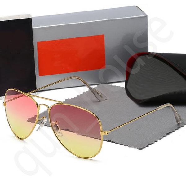 

10pcs brand design sunglasses luxury r* fashion cean glasses pilot uv400 eyeglasses vintage classic men women eyewear metal frame lens y108, White;black
