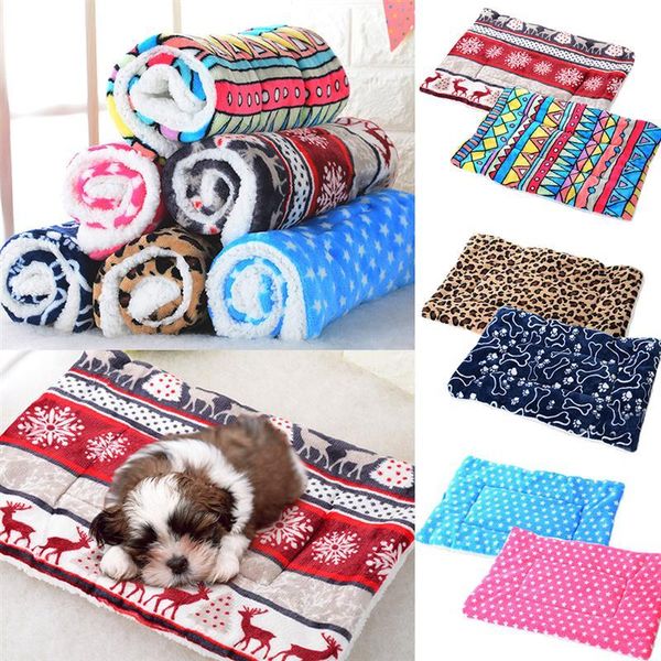 

kennels & pens autumn warm dog bed soft fleece pet blanket cat litter puppy sleep mat lovely mattress cushion for small and large dogs s m l