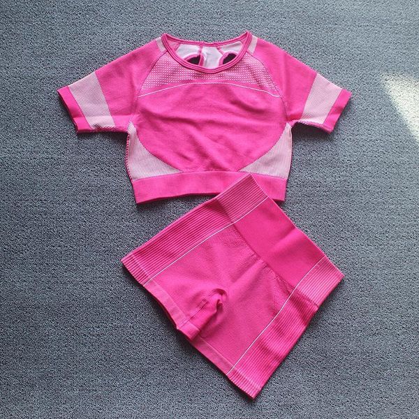 

yoga set seamless bra suit female fitness pants movement running red shorts outfit