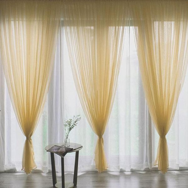 

1x2.7m shading tulle curtains for living room window screening drape panel sheers french windows decor curtain & drapes