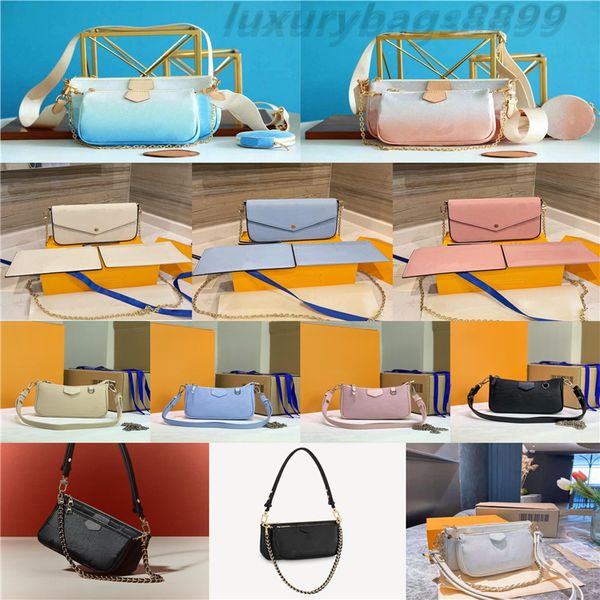 

m45777 m80399 m44823 multi pochette accessoires purse bag women coverprinted canvas embossed cowhide-leather mini two pochettes cross-body w