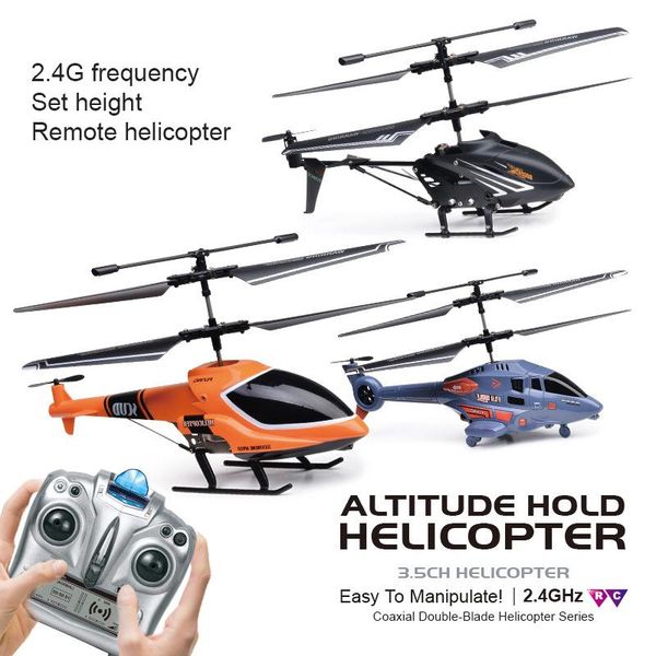

attitude hold ixed height 2.4g remote control helicopter electric uav model toy alloy rc aircraft automatic blocking protection drones