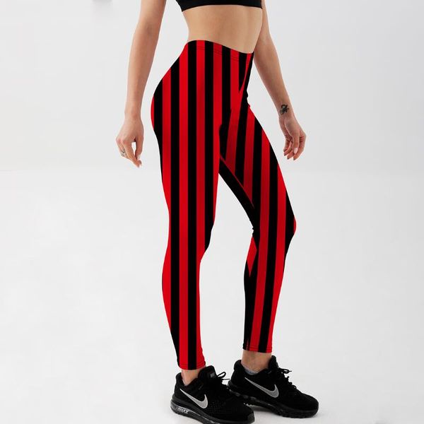 

yoga outfit fashion pirate leggins pants digital printing beetlejuice red leggings for women