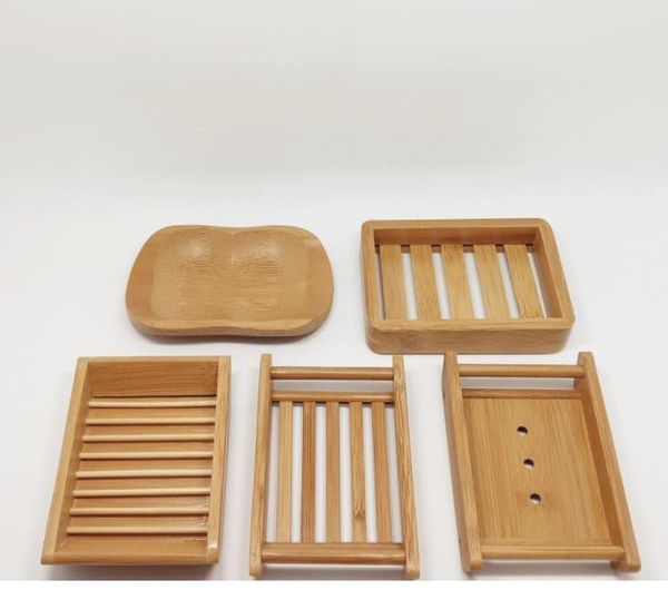 

soap dishes 5 styles natural bamboo holder creative environmental protection dish drying tray sn802