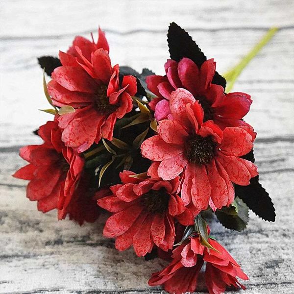 

decorative flowers & wreaths 5 branches artificial flower bunch concise bridal wedding party bouquet fashion fake daisy dried