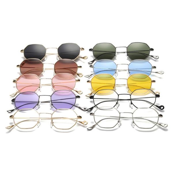 

fashion sunglasses frames womens men metal irregularity frame glasses brand classic eyelasses for travel sun, Black