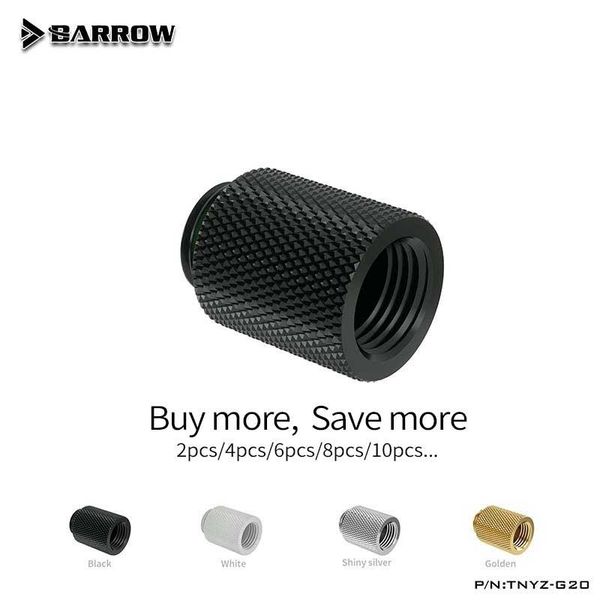 

barrow tnyz-g20,black/white/silver/gold 20mm male to female extender fitting,g1/4 water cooling pc fittings fans & coolings