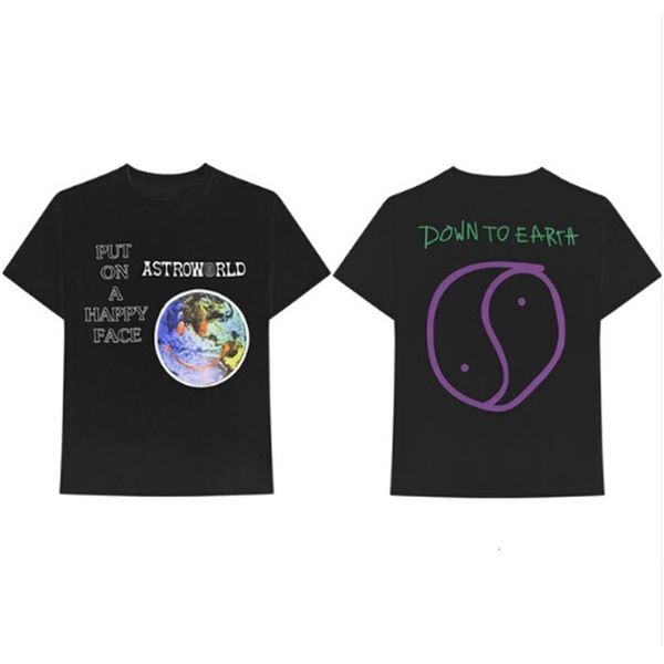 

astroworld happy face t shirts new arrivals mens hip hop clothing travis scott merch world face printed tees, White;black