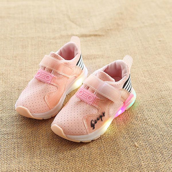

sneakers kids led luminous spring autumn breathable mesh casual shoes toddler sport running baby, Black;red
