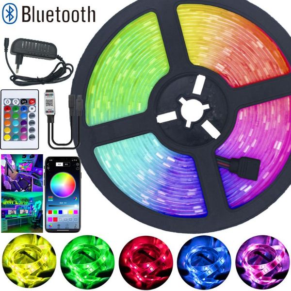 Luzes de tira tiras de faixa flexível fita rgb smd2835 fita à prova d'água festival DC12V para app room app remoto bluetooth liderado led tapado led