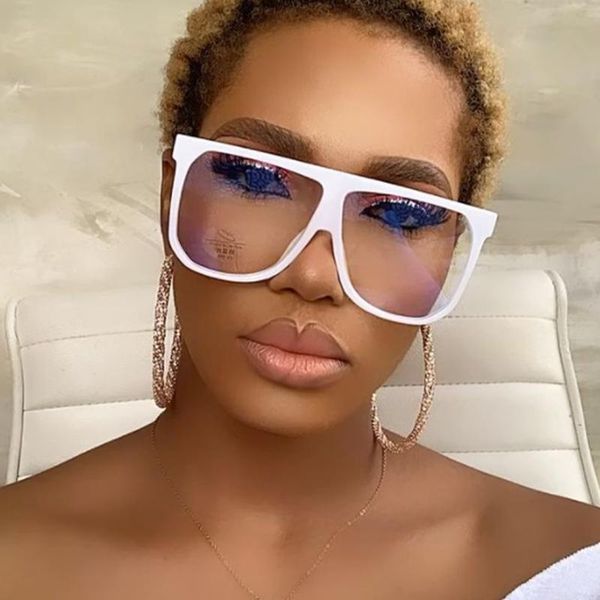 

fashion sunglasses frames oversized square designer glasses white women's spectacle decorative transparent clear plastic frame eyeglass, Black