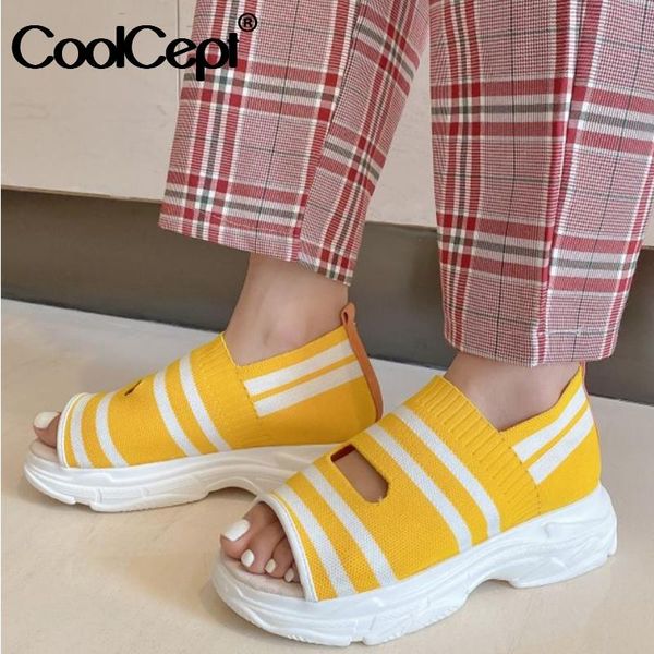 

dress shoes coolcept size 33-43 women sandals fashion sneaker high heel summer woman platform open toe casual daily lady home footwear, Black
