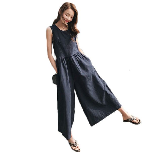 

sleepwear korean cotton sheets no mangoes rompers womens jumpsuit long summer single female pants wide legs hk94, Black;red