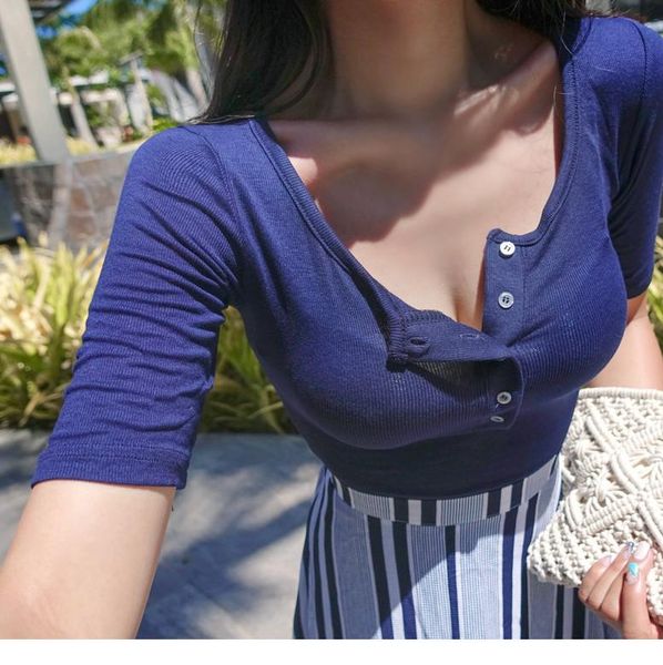 

summer t shirt women elasticity t-shirt korean style woman clothes slim tshirt female skinny short sleeve tee women's, White