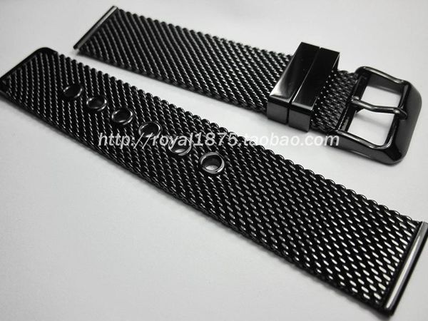 

watch bands 20mm 22mm strap 2021 design quality milan wristband watchband bracelet braided 304 steel belt mesh for man brand straps, Black;brown