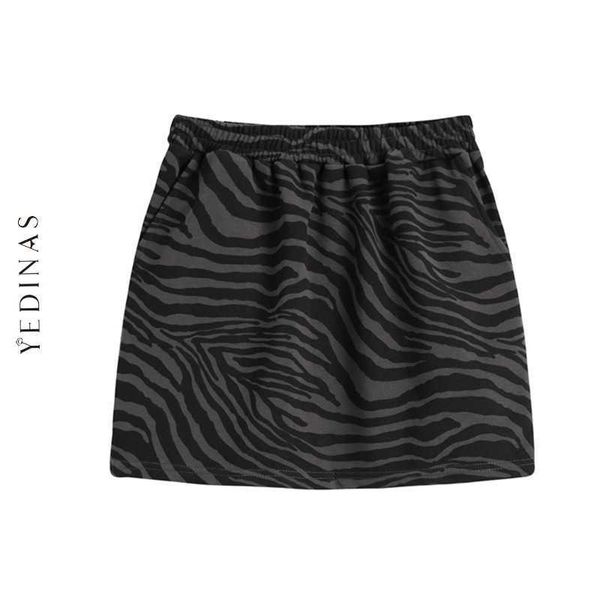 Yedinas sexy leopardo mini saias alta cintura vintage saia curta mulheres festa clubwear elegante vestuário coquetel casual jupe 210527