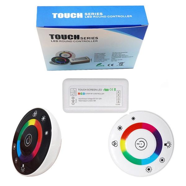 

controllers round led touch rgb controller 18a dc12v-dc24v 7 keys rf remote dimmer switch