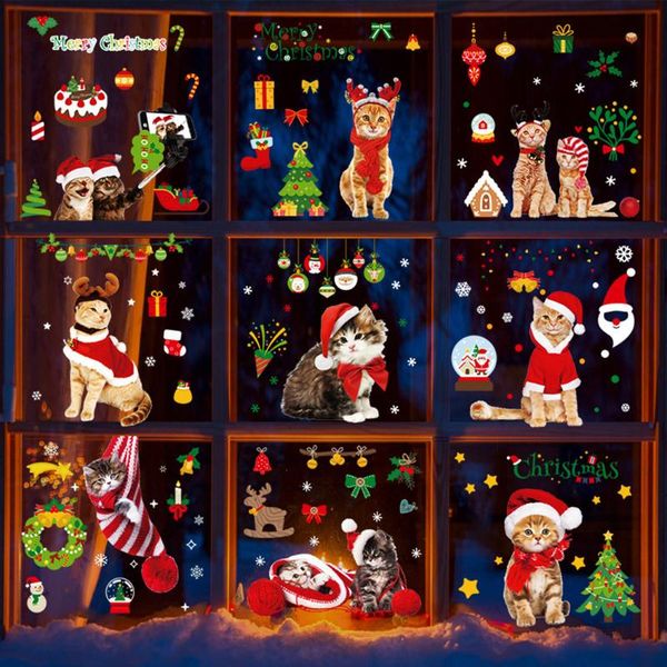 

wall stickers reindeer christmas static santa claus snowflake