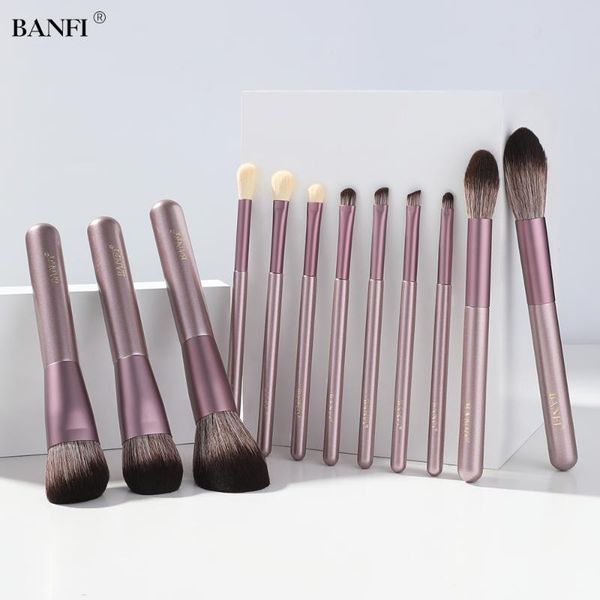 

makeup brushes banfi 12pcs set professional powder foundation eyeshadow blusher shadows eyelash beauty make up tools kit