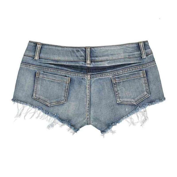 

647# summer nightcb night show women's low waist jeans shorts pants, Blue