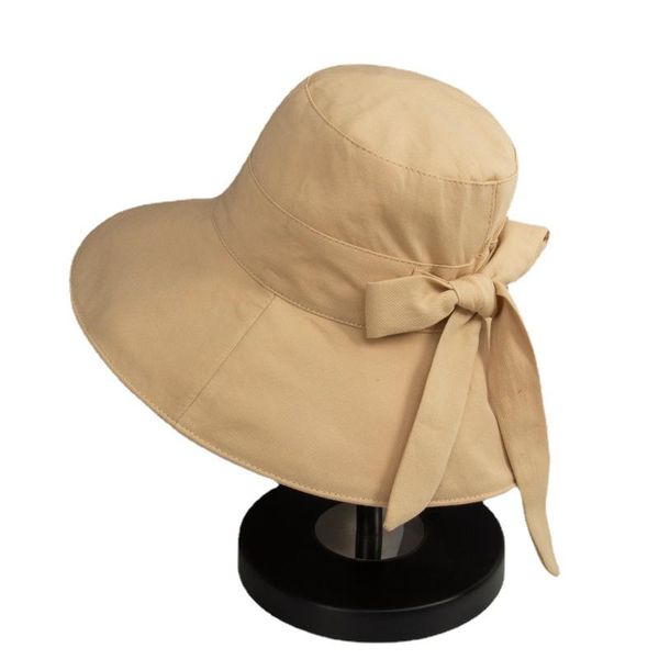 

berets korean style sun hats for women uv protection hat with bow multipurpose fashion travel collapsible portable cap cappello donna d, Blue;gray