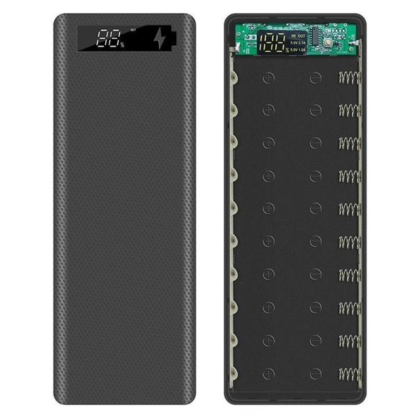 

ink cartridges lcd display diy 10x18650 battery case power bank shell portable external box without powerbank protector