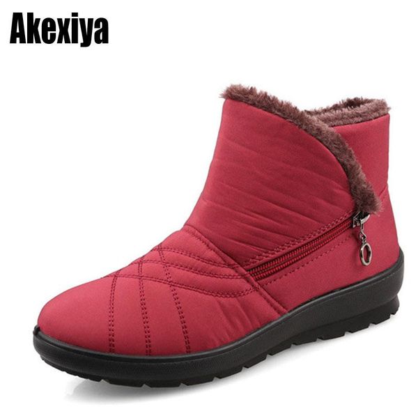 

boots 2021 autumn winter casual snow waterproof women ankle thermal flat slip-resistant fashion shoes woman, Black