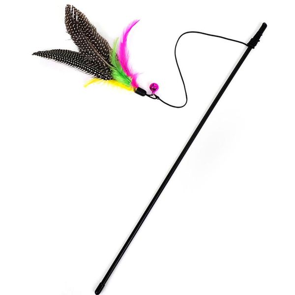 

cat toys kitten toy pet dangler bell rod wand teaser teasing feather play games