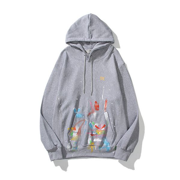 

high versions designer fashion street style art graffiti hoodies pullover europe paint-splashing style hip hop hoodie sweater, Black