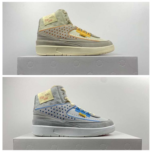 

2022 high basketball shoes un la union 2 2s collab grey fog rattan skateboard shoe men women fashion comfortable trainer sneakers dn3802