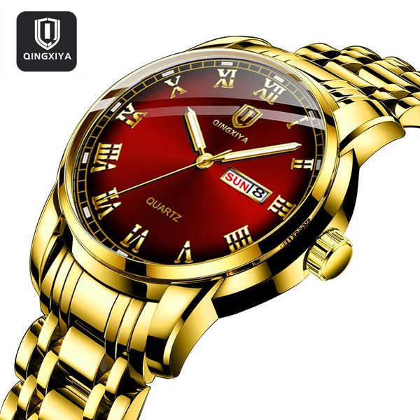 

wristwatches qingxiya business quartz watches men brand analog military male sports army waterproof relogio masculino 6018, Slivery;brown