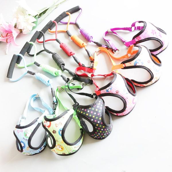 

dog collars & leashes harness adjustable cat leash for small medium dogs walking leads pet breathable harnesses vest puppy lead rope