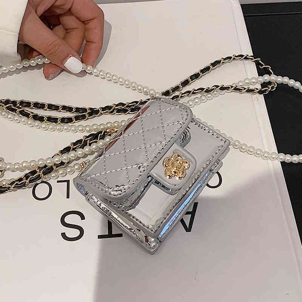 

mini chain handbag fashion solid color pu leather shoulder for women 2021 casual square messenger crossbody bags totes c0508