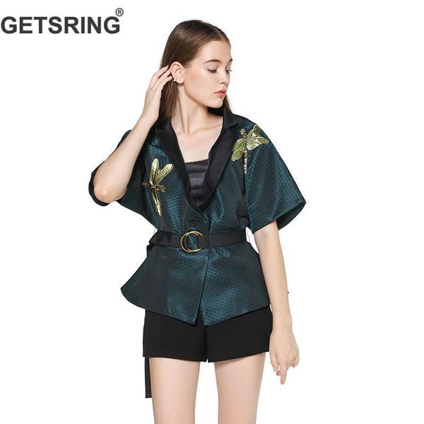 

women's jackets getsring women jacket kimono outerwear womens 2021 coat embroidery beads bat sleeves coats formal oversize, Black;brown