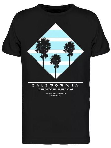 

venice beach surf palms logo tee men's -image by shutterstock, White;black