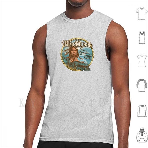 

blackfoot train tank vest 100% cotton band southern rock, White;black