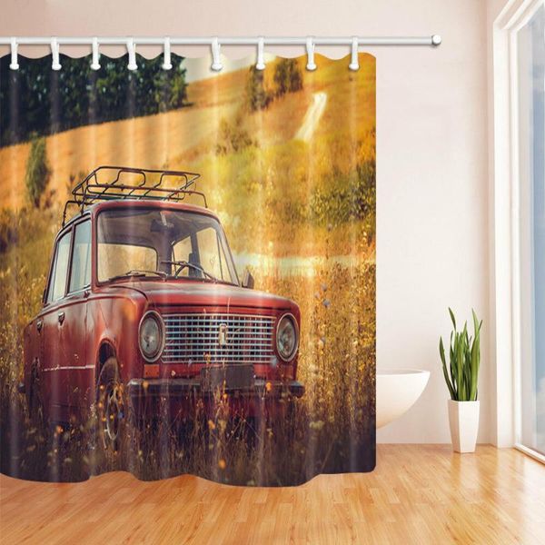 

shower curtains vintage curtain set old retro classic abandoned car bathroom