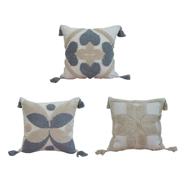 

pillow case 77jf morocco boho decorative cover tassel tufted cushion square