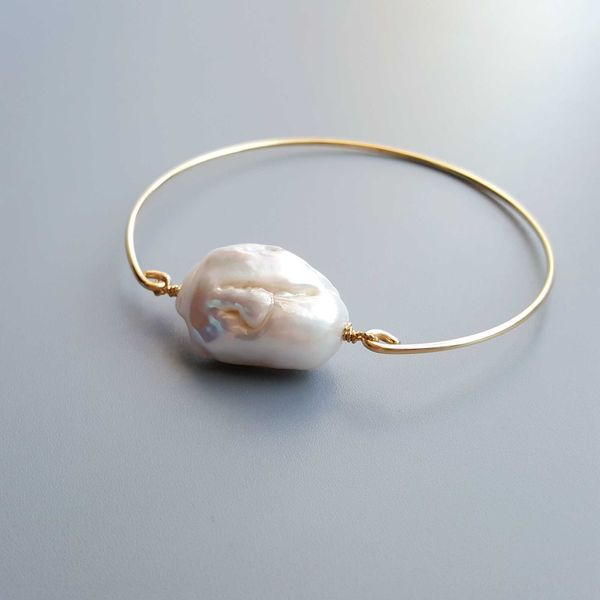 Liiji Einzigartiger echter barocker Perlen-Armreif für Frauen, Geschenk, Dropshipping Q0717
