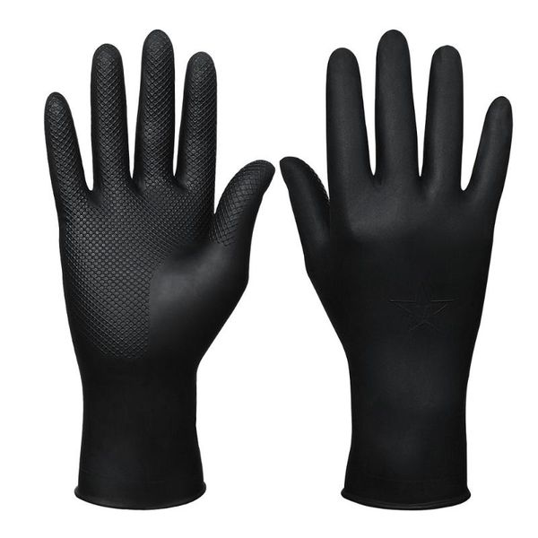

beaupretty 10pcs hair salon laboratory reusable latex color dye medium size (black) disposable gloves