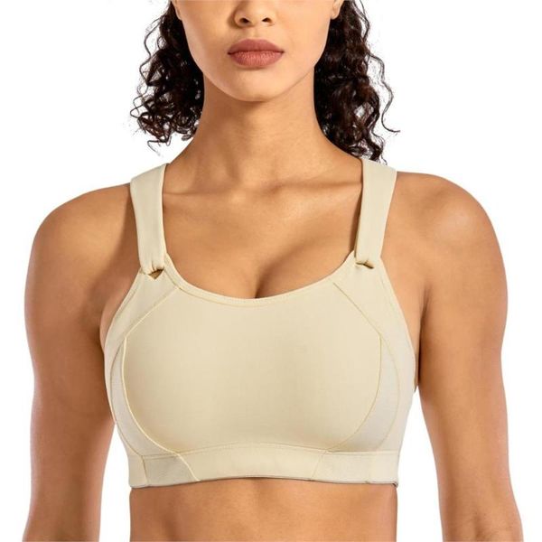 

gym clothing women's high impact full coverage wire lightly padded sports bra, White;black