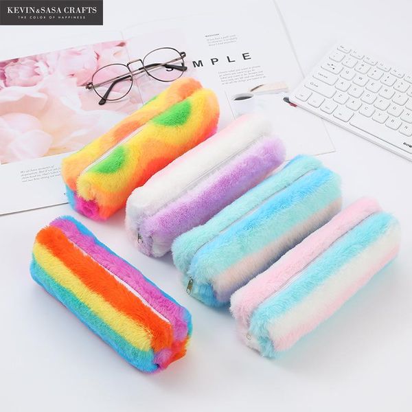 

pencil cases rainbow case quality plush school supplies stationery gift set pencilcase cute box tools