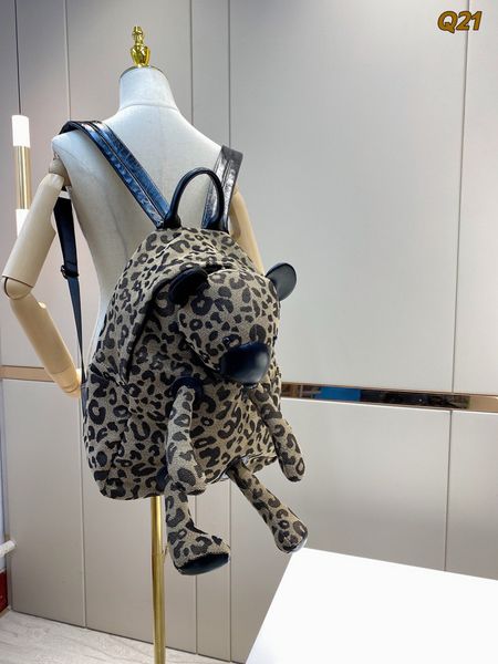 

women school bags 2021 autumn ladies knapsack backpacks high-quality denim famous luxury designers animals-bags for girl bear-backpack