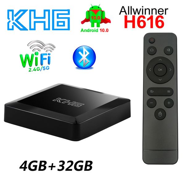 Mecool KH6 Smart TV Box Android 10.0 4GB 32GB Allwinner H616 2.4G/5G Dual Band WiFi 4K HDR Home Media Player 4G32G Bluetooth 5.0 Quad Core TVbox