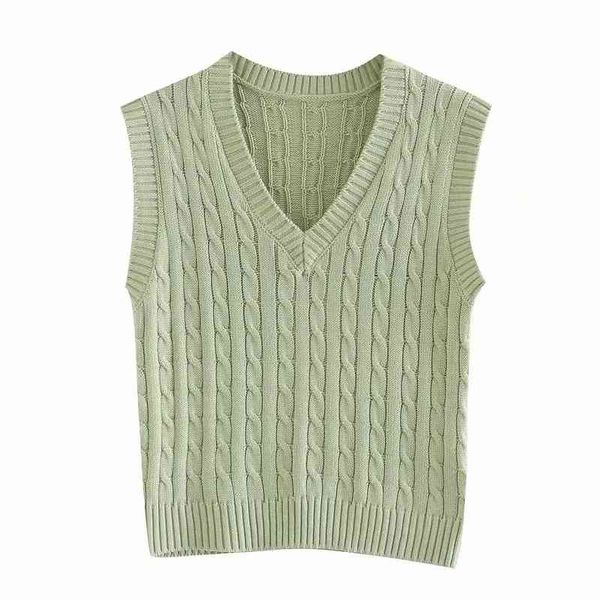 

slim girls soft cotton vest sweaters fashion ladies elegant knitted vests vintage female short women chic 210427, Black;white