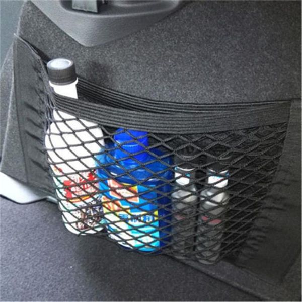 

car organizer rear trunk seat elastic string storage mesh net bag luggage holder pocket sticker styling back