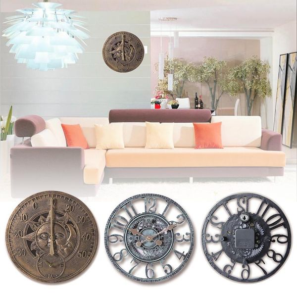 

wall clocks clock waterproof resin material with copper color outdoor living room bedroom study office retro lors889
