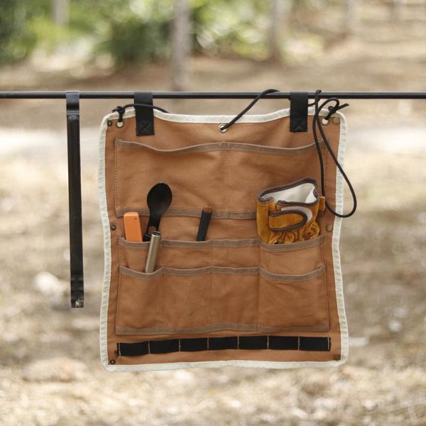 

storage bags multifunctional canvas hanging tent waterproof case camping equipment bag tableware home supplies